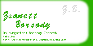 zsanett borsody business card